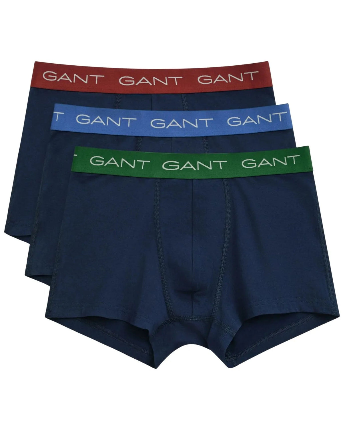 GantTrunks 3 - pack3 - Pack Contrast Waistband Boxer Trunks, Navy w/ blue/green/burgundyBoxers & Briefs