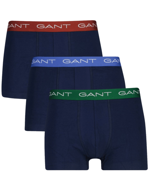 GantTrunks 3 - pack3 - Pack Contrast Waistband Boxer Trunks, Navy w/ blue/green/burgundyBoxers & Briefs