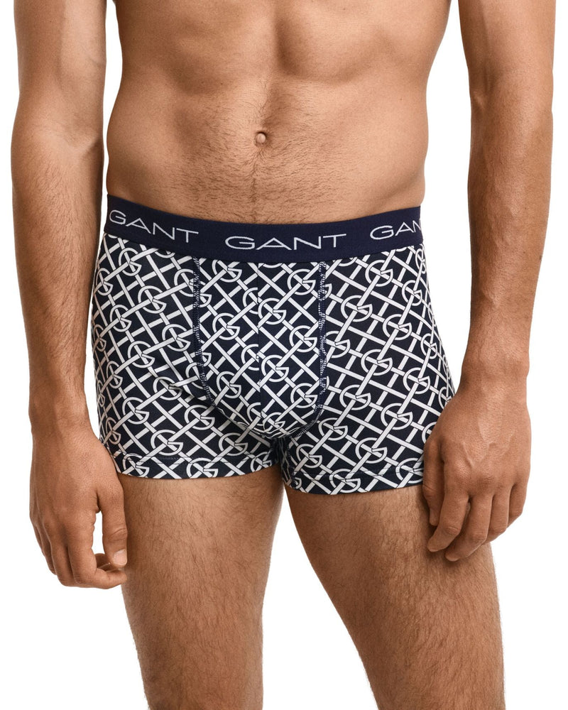 GantTrunks 3 - pack3 - Pack G - Patterned Boxer Trunks, Evening BlueBoxers - and - Briefs.net