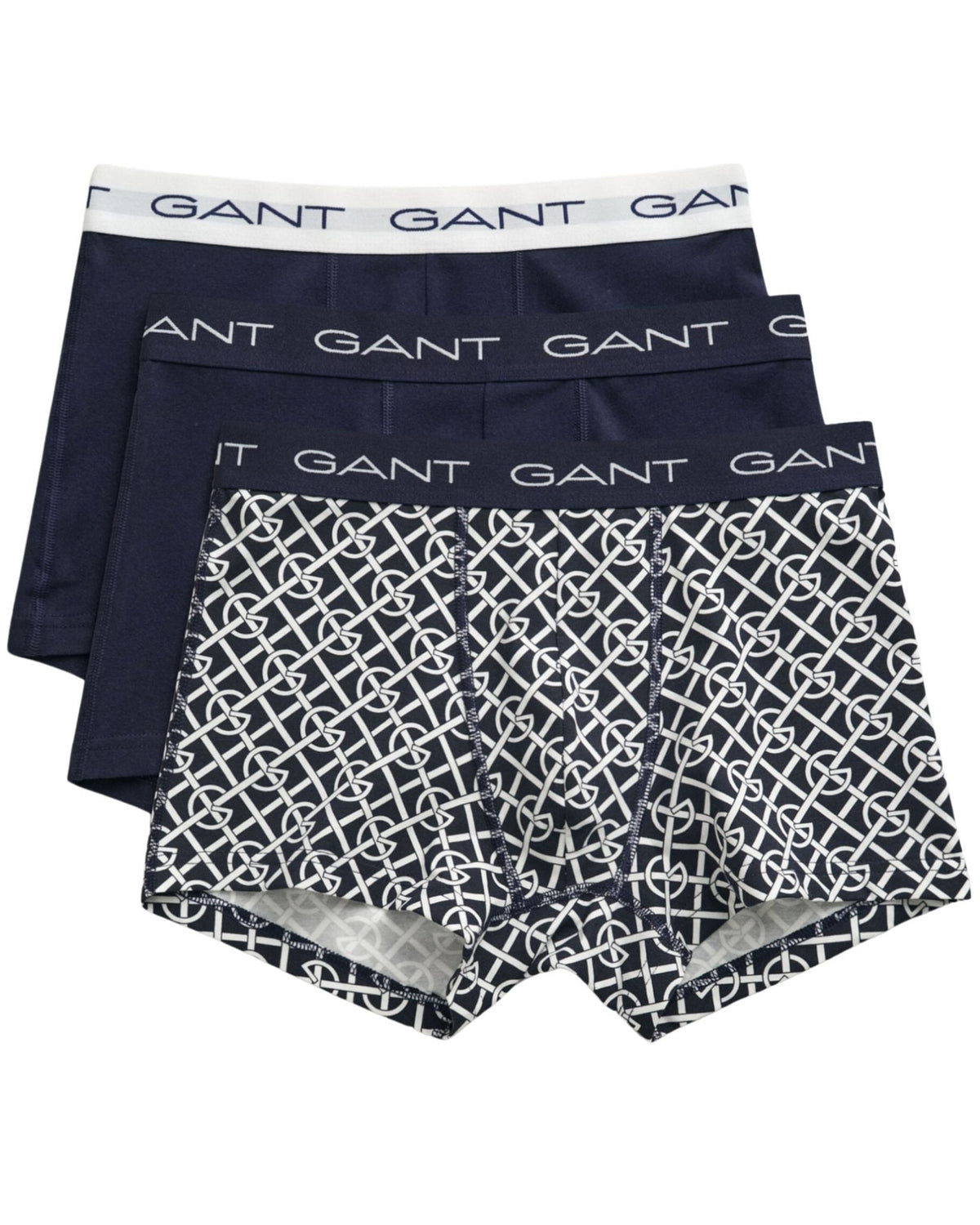 GantTrunks 3 - pack3 - Pack G - Patterned Boxer Trunks, Evening BlueBoxers - and - Briefs.net