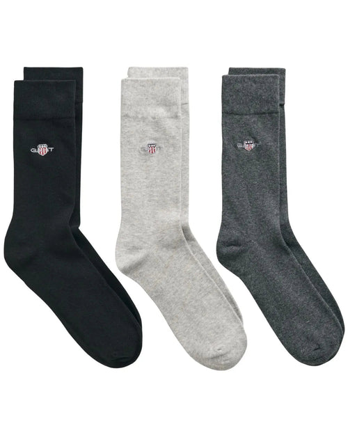 GantSocks 3 - pack3 - Pack Shield Logo Socks, Black/Grey ComboBoxers & Briefs