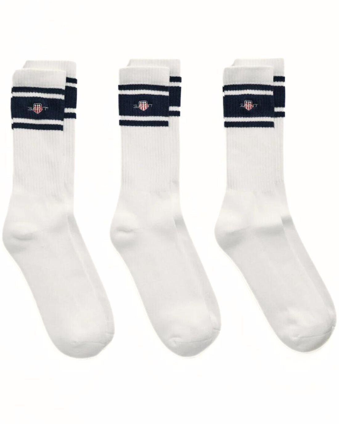 GantSocks 3 - pack3 - Pack Shield Logo Sports Socks, WhiteBoxers - and - Briefs.net