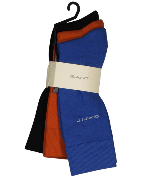 GantSocks 3 - pack3 - Pack Soft Cotton Socks, Blue/Orange/BlackBoxers & Briefs