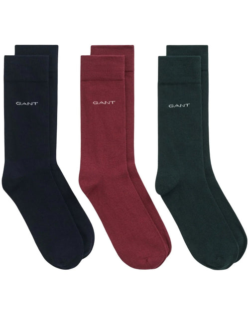 GantSocks 3 - pack3 - Pack Soft Cotton Socks, Claret/Green/BlackBoxers & Briefs