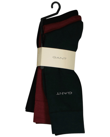 GantSocks 3 - pack3 - Pack Soft Cotton Socks, Claret/Green/BlackBoxers & Briefs