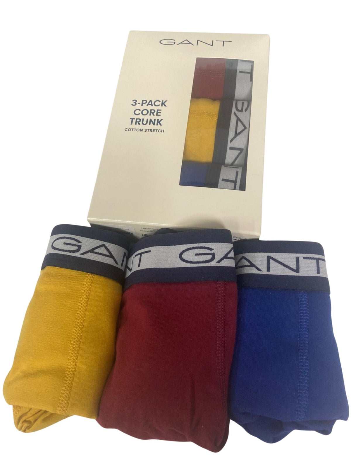 GantTrunks 3 - pack3 - Pack Striped Waistband Boxer Trunks, Burgundy/Yellow/BlueBoxers - and - Briefs.net