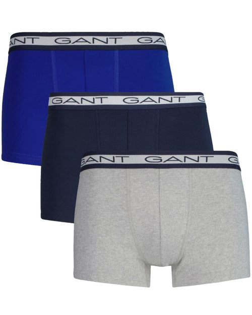 GantTrunks 3 - pack3 - Pack Striped Waistband Boxer Trunks, Navy/Grey/BlueBoxers - and - Briefs.net
