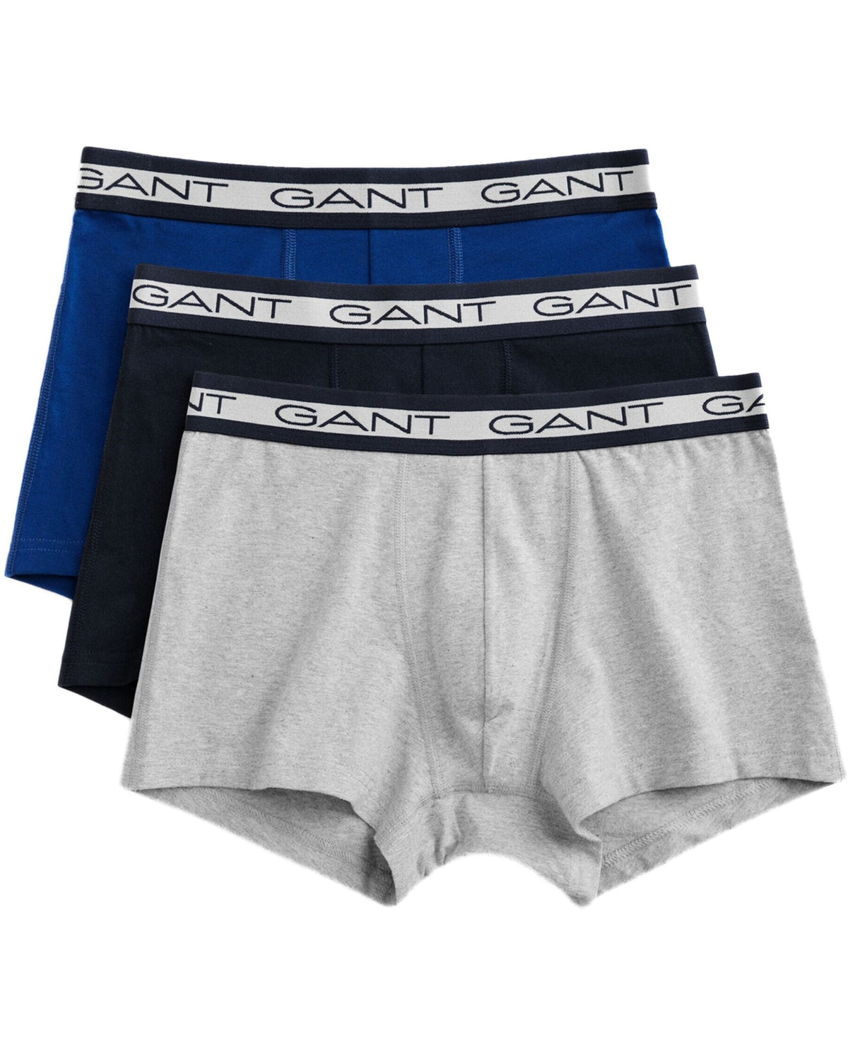 GantTrunks 3 - pack3 - Pack Striped Waistband Boxer Trunks, Navy/Grey/BlueBoxers - and - Briefs.net