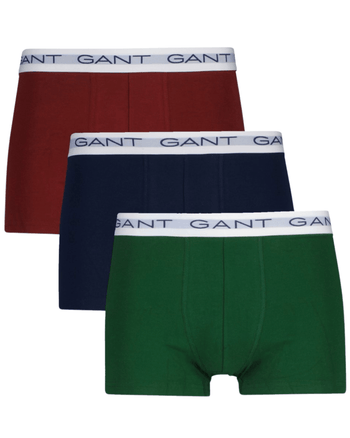 GantTrunks 3 - pack3 - Pack White Waistband Boxer Trunks, Navy/Green/BurgundyBoxers & Briefs