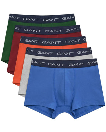 GantTrunks 5 - pack5 - Pack Classic Logo Boxer Trunks, Blue/Grey/Orange/Burgundy/GreenBoxers & Briefs