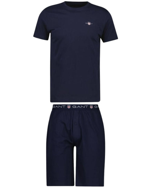 GantPyjama SetJersey T-Shirt & Shorts Pyjama Set, NavyBoxers - and - Briefs.net