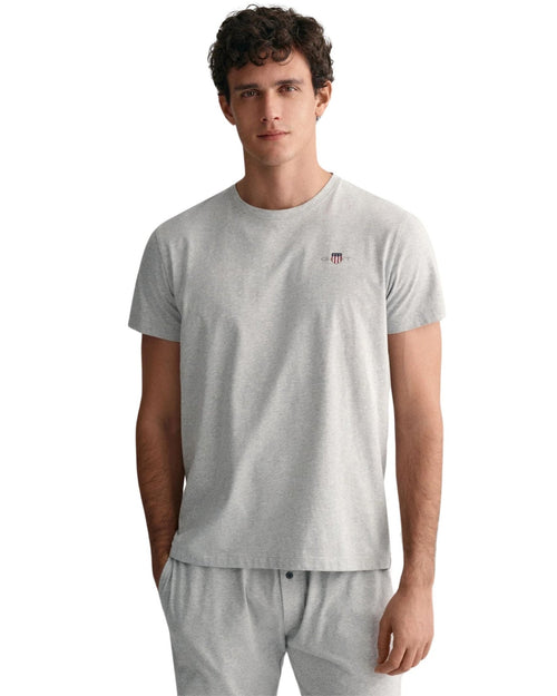 GantT-ShirtShield Logo Jersey Pyjama T-Shirt, Light Grey MelangeBoxers - and - Briefs.net