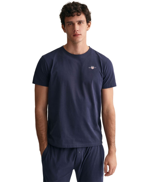 GantT-ShirtShield Logo Jersey Pyjama T-Shirt, NavyBoxers - and - Briefs.net