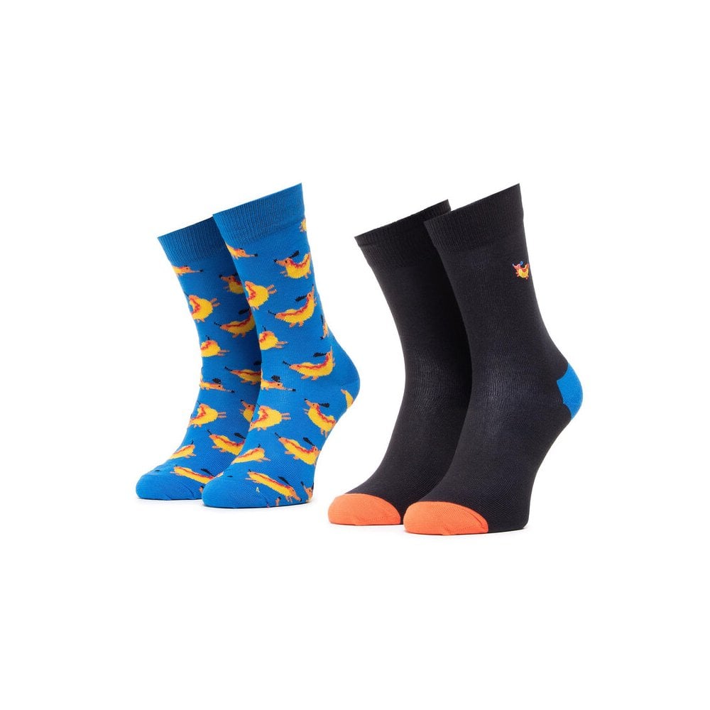 Happy Socks - 2 - Pack Hot Dog Socks Gift Box, Black/Blue - Boxers - and - Briefs.net