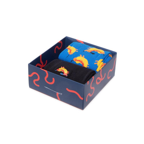 Happy Socks - 2 - Pack Hot Dog Socks Gift Box, Black/Blue - Boxers - and - Briefs.net