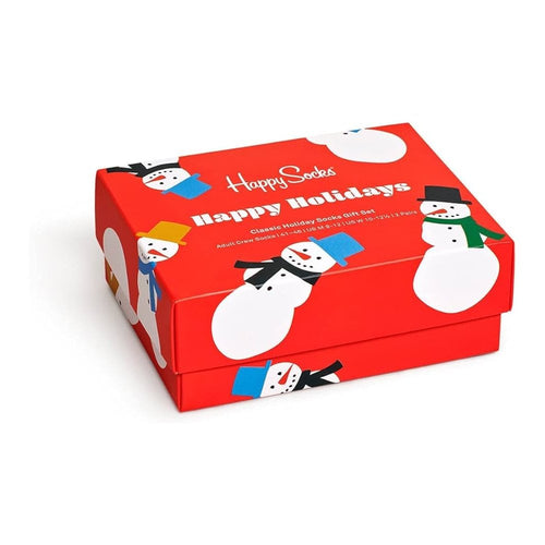 2-Pack Snowman Socks Gift Box, Red