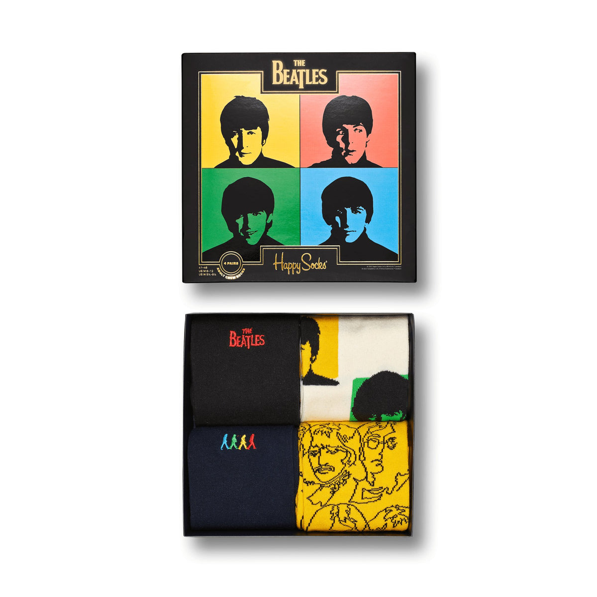 Happy Socks - 4 - Pack The Beatles Collection Socks Gift Box, Multi - Boxers - and - Briefs.net