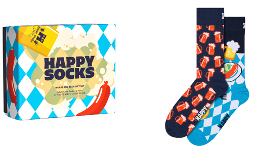 Happy SocksSocks 2 - pack2 - Pack Beer & Sausages Socks Gift Box, BlueBoxers & Briefs