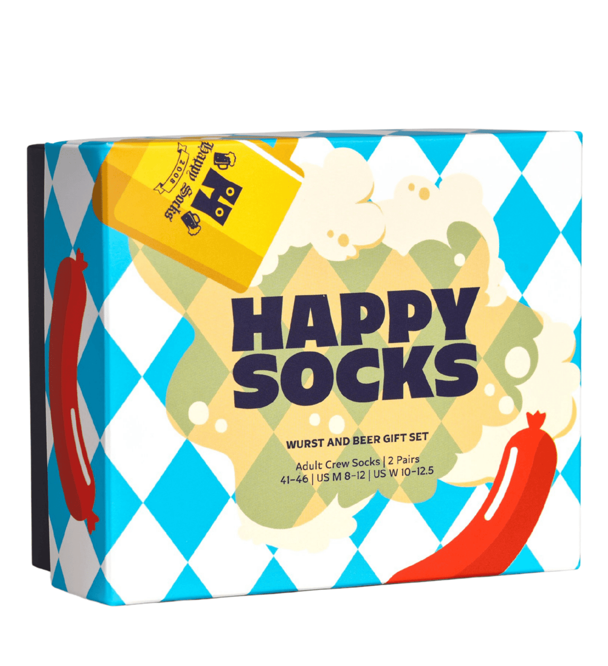Happy SocksSocks 2 - pack2 - Pack Beer & Sausages Socks Gift Box, BlueBoxers & Briefs