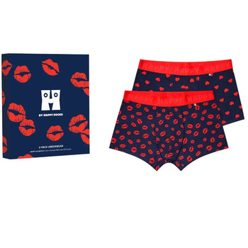 Happy SocksTrunks 2 - pack2 - Pack Love Gift Set, NavyBoxers & Briefs