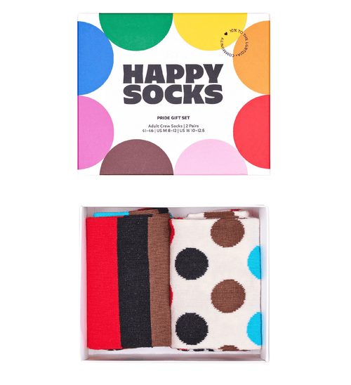 Happy SocksSocks 2 - pack2 - Pack Pride Socks Gift Box, WhiteBoxers - and - Briefs.net