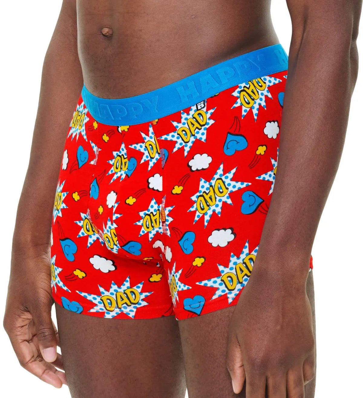 Happy SocksTrunks 2 - pack2 - Pack Super Dad Boxer Trunks Gift Box, Blue/RedBoxers & Briefs