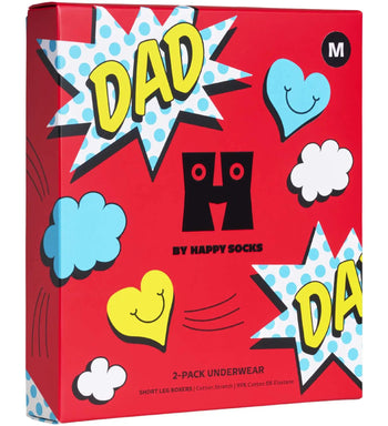 Happy SocksTrunks 2 - pack2 - Pack Super Dad Boxer Trunks Gift Box, Blue/RedBoxers & Briefs