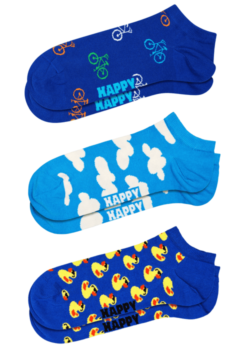 Happy SocksSocks 3 - pack3 - pack Bikes Low Socks, BlueBoxers - and - Briefs.net