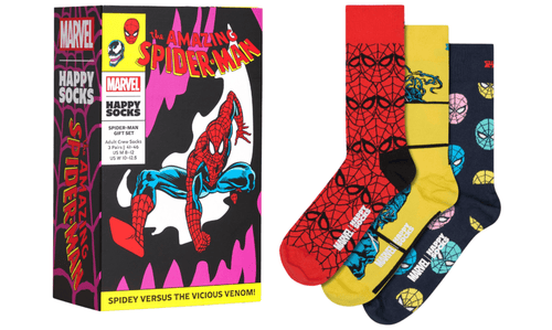 Happy SocksSocks 3 - pack3 - Pack Marvel Spiderman Socks Gift Box, Red/Yellow/NavyBoxers & Briefs