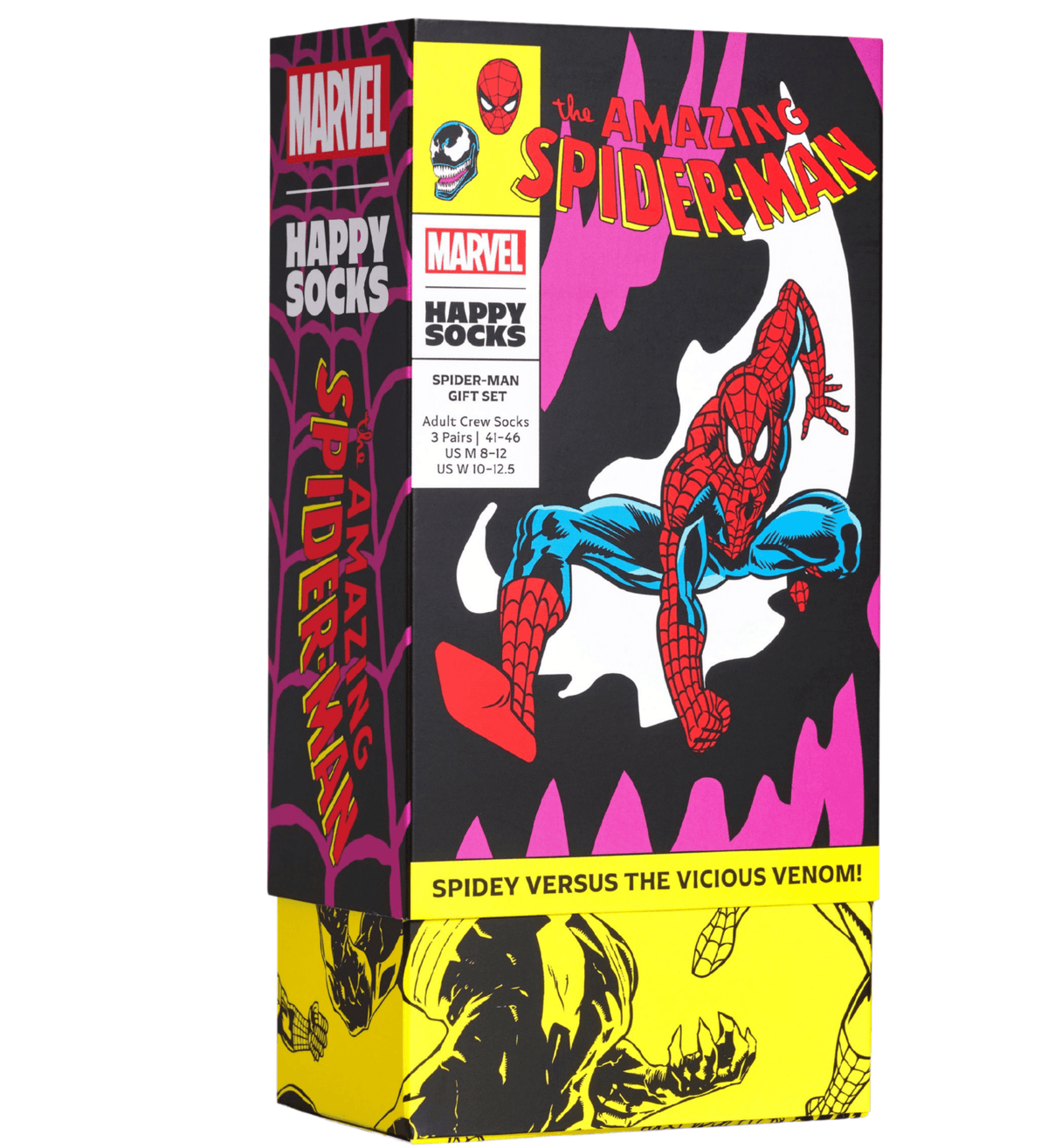 Happy SocksSocks 3 - pack3 - Pack Marvel Spiderman Socks Gift Box, Red/Yellow/NavyBoxers & Briefs