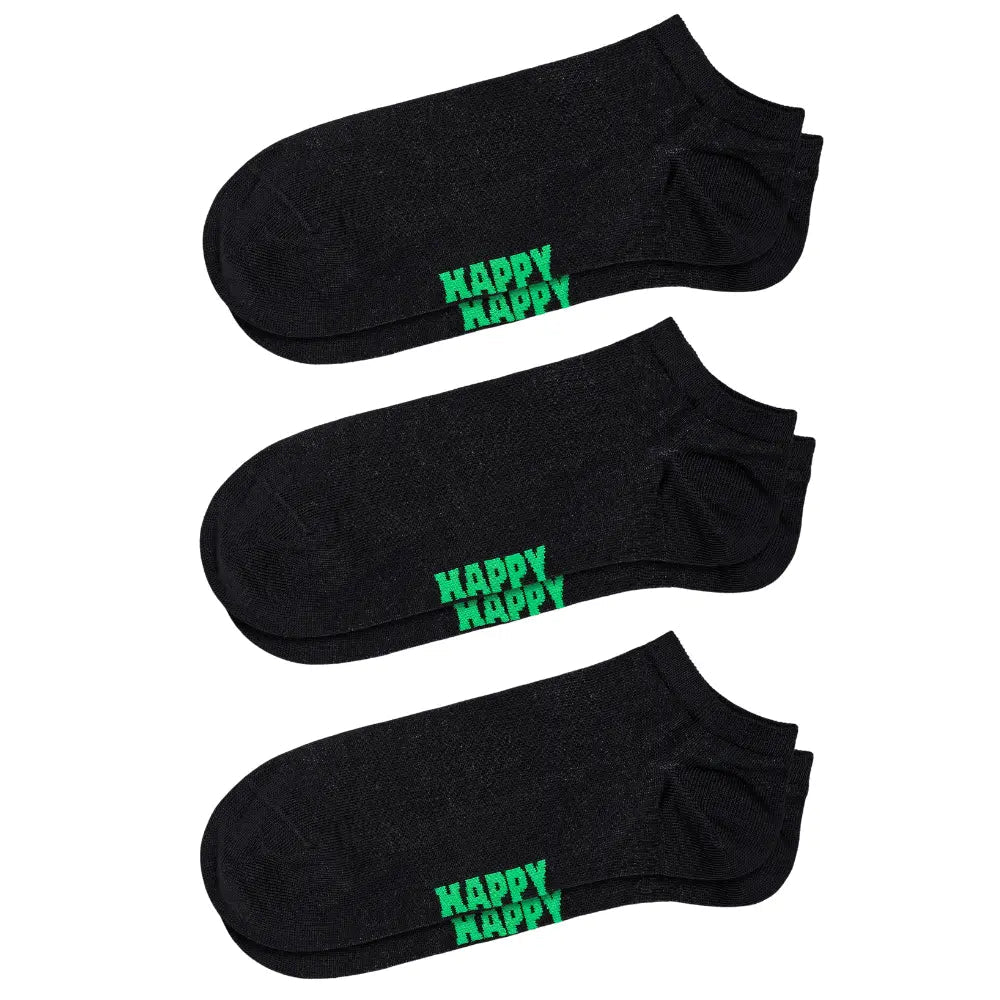 Happy SocksSocks 3 - pack3 - Pack Solid Low Socks BlackBoxers & Briefs