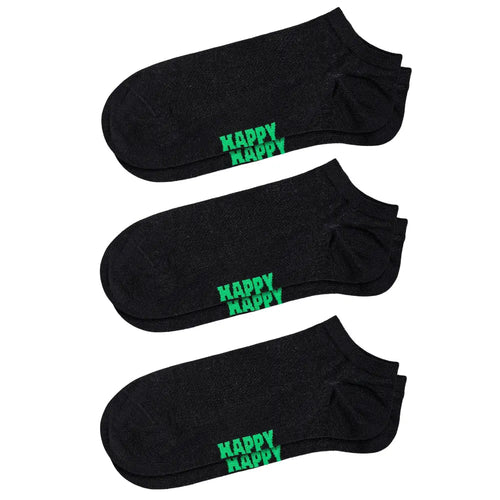 Happy SocksSocks 3 - pack3 - Pack Solid Low Socks BlackBoxers & Briefs