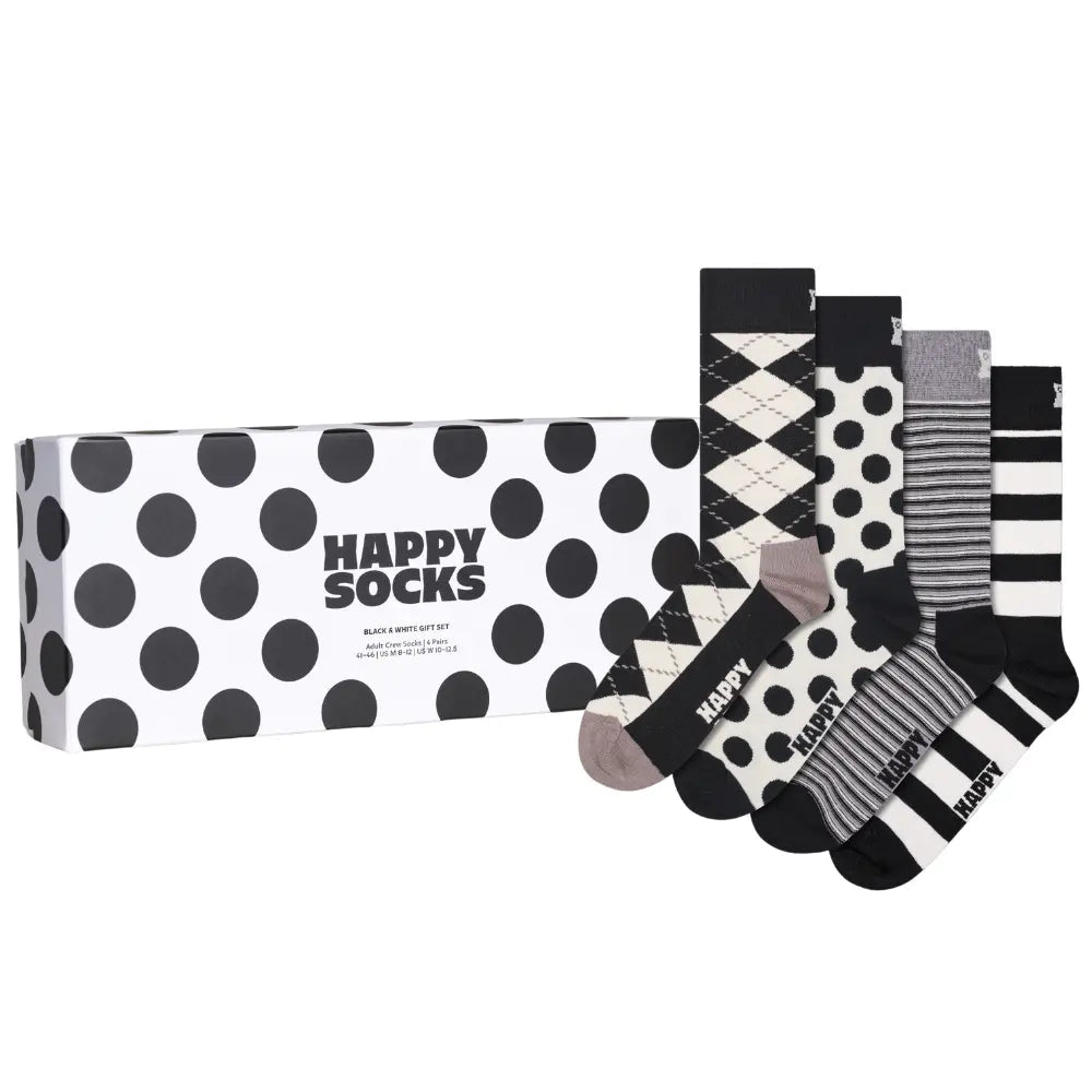 Happy SocksSocks 4 - pack4 - Pack Black and White Socks Gift SetBoxers & Briefs