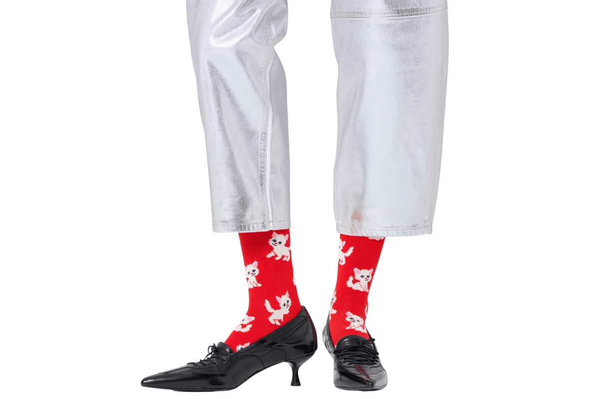 Happy SocksSocks SingleKitten Socks, RedBoxers & Briefs