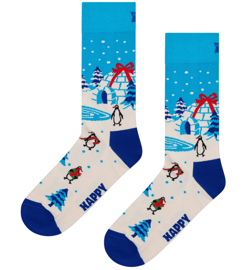Happy SocksSocks SinglePenguins & Igloos Socks, BlueBoxers & Briefs