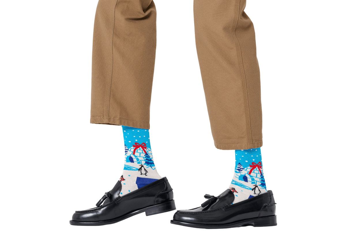 Happy SocksSocks SinglePenguins & Igloos Socks, BlueBoxers & Briefs