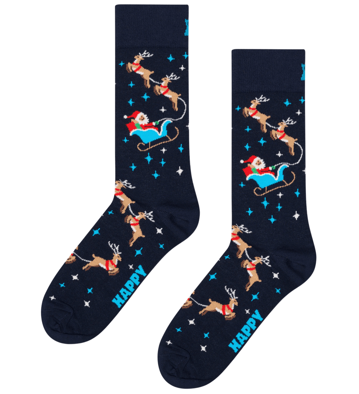 Happy SocksSocks SingleSleigh Socks, NavyBoxers & Briefs