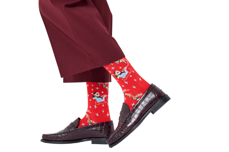 Happy SocksSocks SingleSleigh Socks, RedBoxers & Briefs