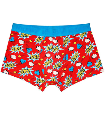 Happy SocksTrunkSuper Dad Boxer Trunk, RedBoxers & Briefs