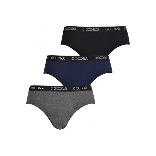 Boxerlines Lot de 3 slips basiques, noir/bleu marine/gris