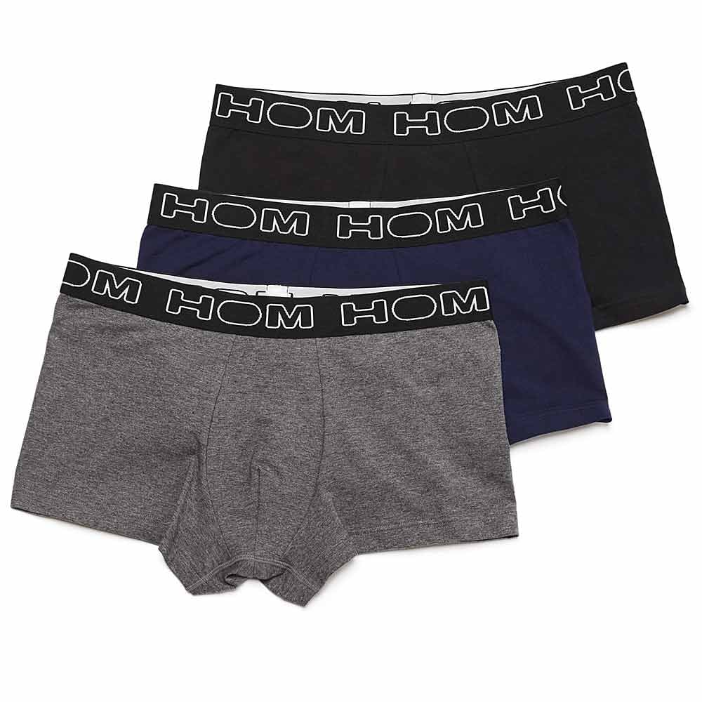 Boxerlines Boxershorts 3er-Pack, Schwarz/Grau/Marineblau