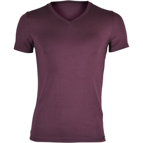 Tencel Soft V-Neck T-Shirt, Burgundy