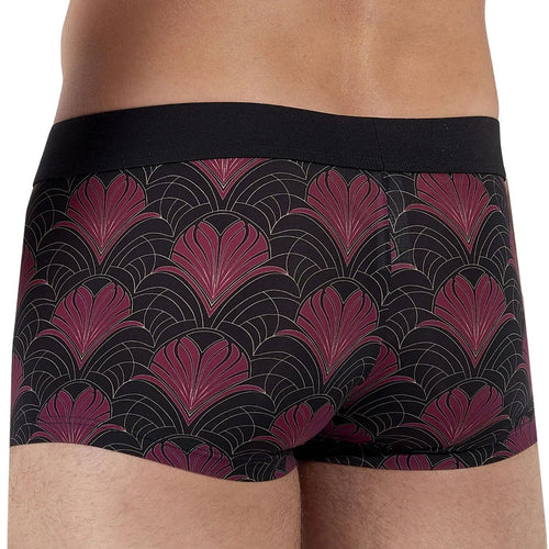 HOMTrunkTemptation Carlyle Floral Hearts Print Boxer Trunk, Black/bordeauxBoxers & Briefs