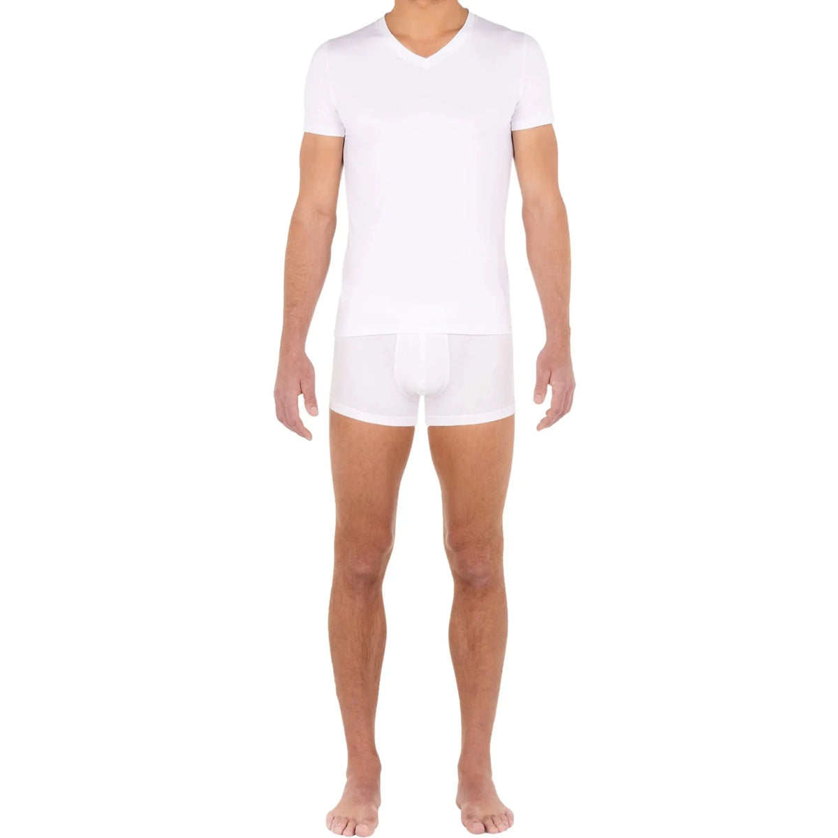 HOMT-ShirtTencel Soft V - Neck T-Shirt, WhiteBoxers & Briefs
