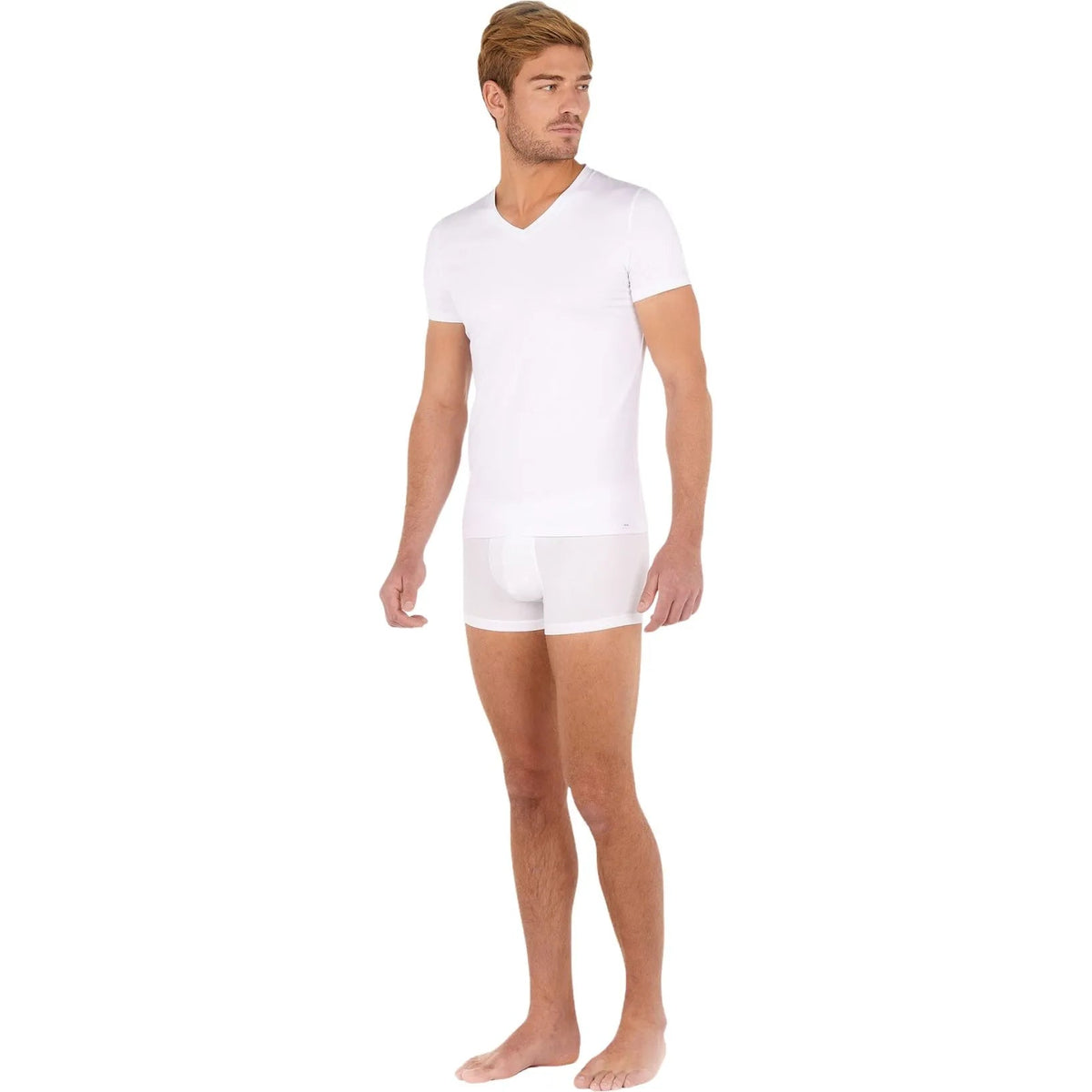 HOMT-ShirtTencel Soft V - Neck T-Shirt, WhiteBoxers & Briefs