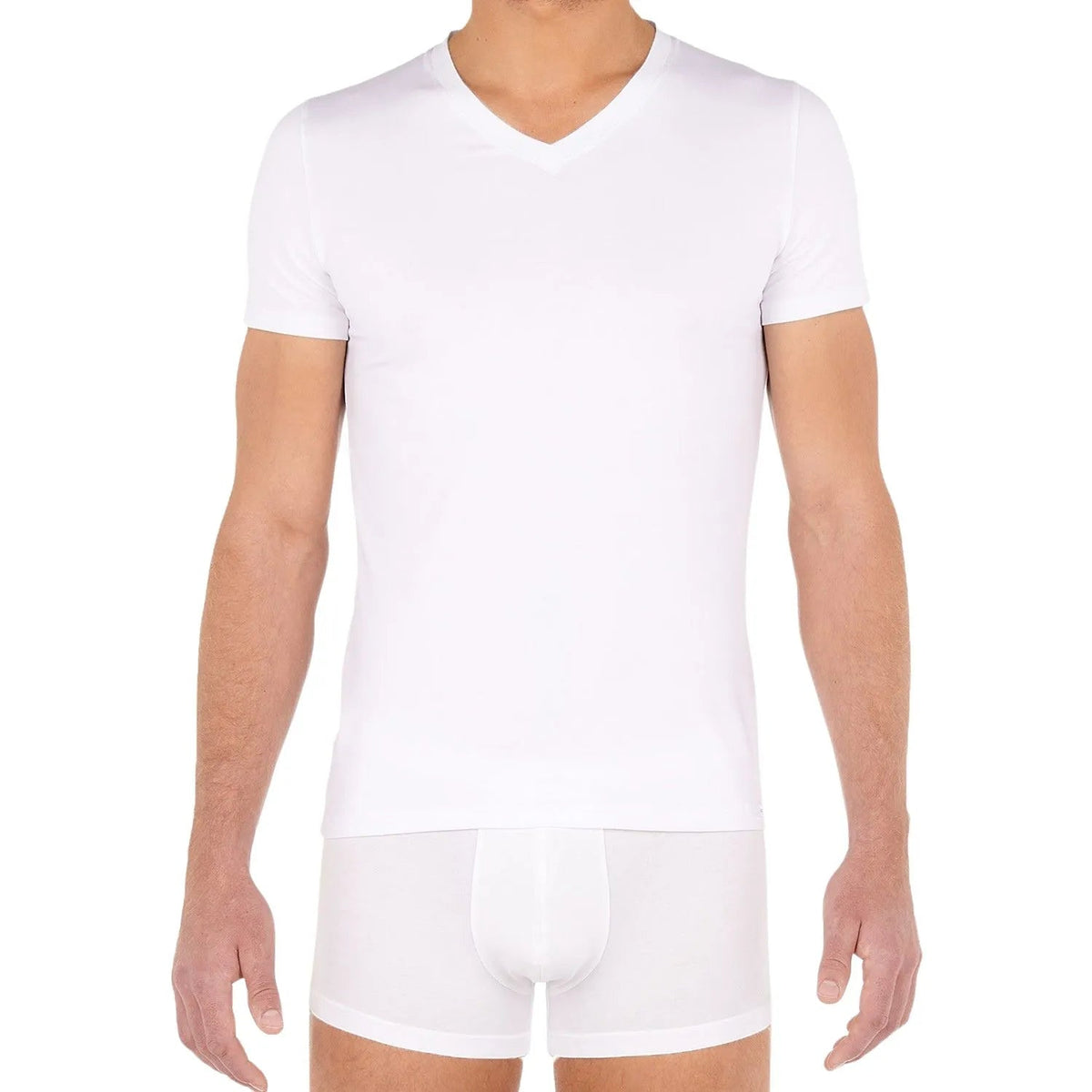 HOMT-ShirtTencel Soft V - Neck T-Shirt, WhiteBoxers & Briefs