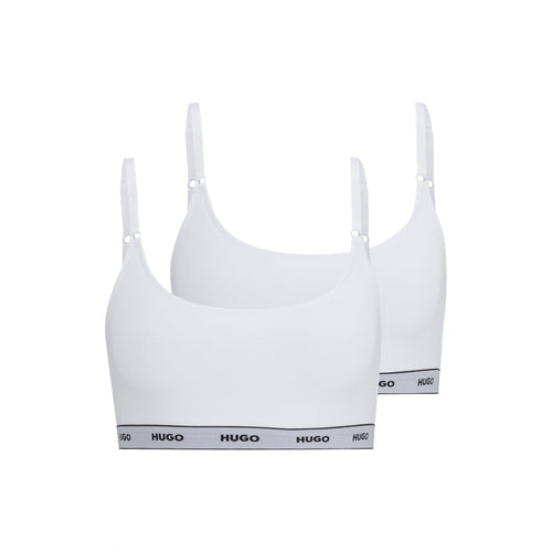 2-Pack Classic Logo Bralettes, White