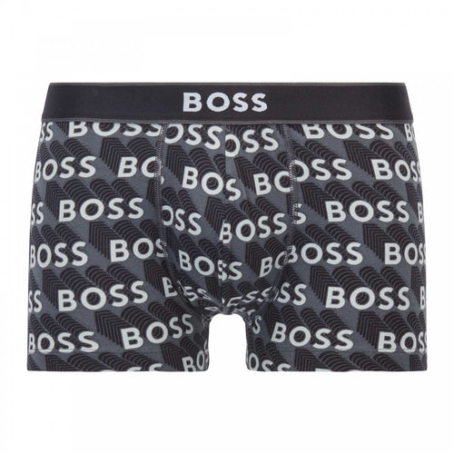 24 Print Baumwollstretch-Boxershorts, grauer Aufdruck