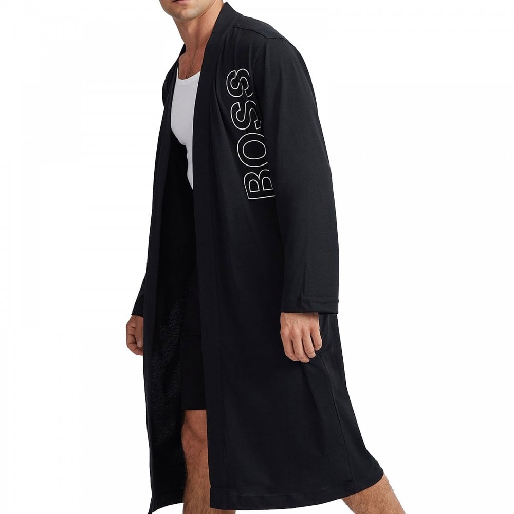 HUGO BOSS Peignoir en coton épais avec logo contour Noir – Boxers