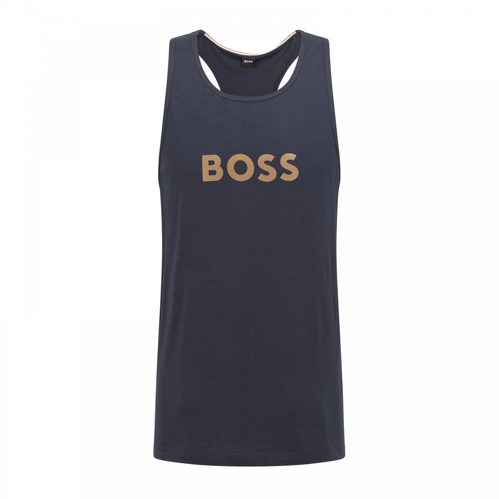 Tanktop aus Baumwolle mit Logo, Dunkelblau